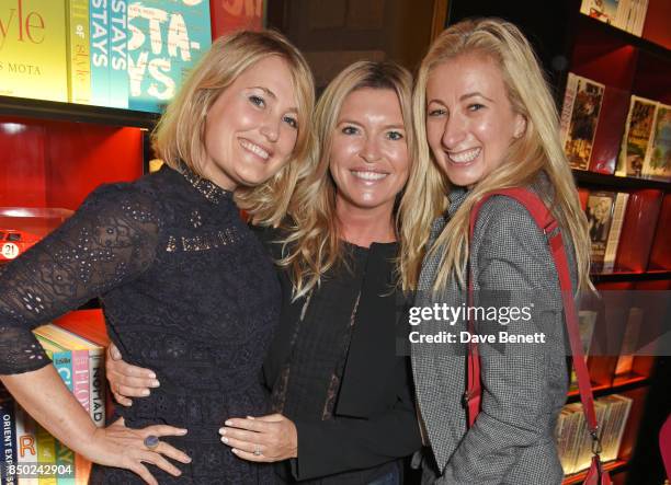 Mika Simmons, Tina Hobley and Jenny Halpern Prince attend the launch of new book "Journey By Design" by Katharine Pooley at Maison Assouline on...