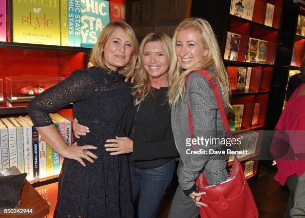 Mika Simmons, Tina Hobley and Jenny Halpern Prince attend the launch of new book "Journey By Design" by Katharine Pooley at Maison Assouline on...