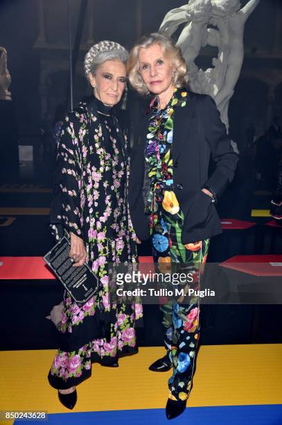 Barbara Alberti and Marina Cicogna attend the Gucci show during Milan Fashion Week Spring/Summer 2018 on September 20, 2017 in Milan, Italy.