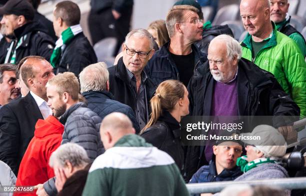Lars Lagerbaeck, national coach of Norway during the Allsvenskan match between Hammarby IF and IFK Goteborg at Tele2 Arena on September 20, 2017 in...