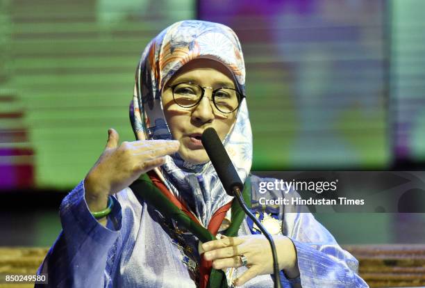 Crown Princess Tunku Azizah of Pahang, Malaysia, on the occasion of 40 members of Bharat Scouts and Guide becoming part of the Friends of Asia...