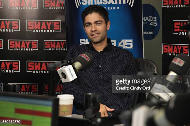 Actor/ activist Adrian Grenier visits 'Sway in the Morning' with Sway Calloway on Eminem's Shade 45 at the SiriusXM Studios on September 20, 2017 in...