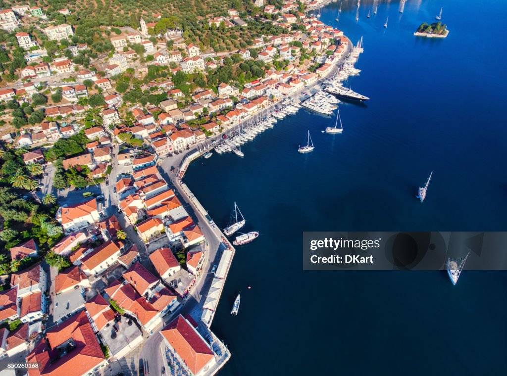 Ithaca yachts parking aerial view