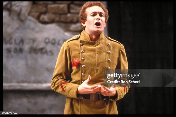 Photo of DON JOSE and CARMEN and Giuliano CIANNELLA and OPERA; Giuliano Ciannella as Don Jose. Production: Jean Pierre Ponnelle. Director: Vera Lucia...