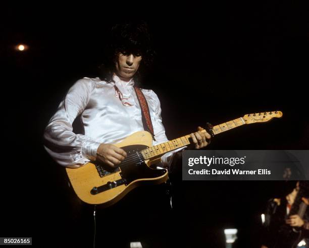 Photo of ROLLING STONES and Keith RICHARDS, Keith Richards performing live onstage playing Fender Telecaster guitar