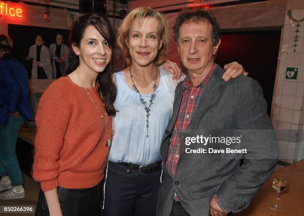 Natalie Abraham, cast member Juliet Stevenson and David Lan, Artistic Director of The Young Vic, attend the press night after party for "Wings" at...