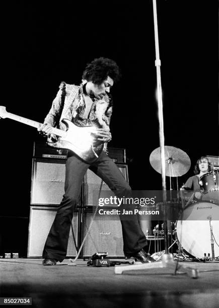 Photo of Jimi hendrix 10; Jimi Hendrix and Mitch Mitchell Falkoner Centret Copenhagen January 10 1969