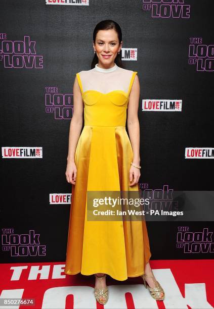 Anna Friel arriving for the UK premiere of The Look of Love at the Curzon Soho, London