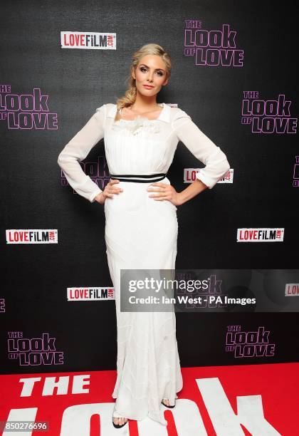 Tamsin Egerton arriving for the UK premiere of The Look of Love at the Curzon Soho, London