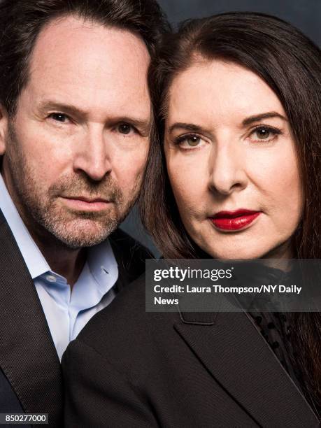 Director Barry Avrich and artist Marina Abramovic are photographed for NY Daily News on April 23, 2017 at Tribeca Film Festival in New York City....