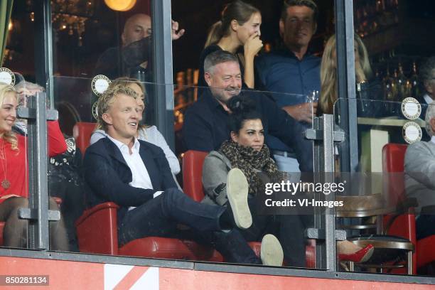 Dirk Kuyt, Gertrude Kuyt during the First round Dutch Cup match between Feyenoord Rotterdam and Ado Den Haag at the Kuip on September 20, 2017 in...