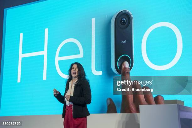 Michele Turner, general manager of security products for Nest Labs Inc., speaks during an event in San Francisco, California, U.S., on Wednesday,...