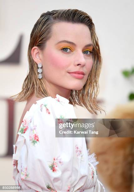 Margot Robbie attends the World Premiere of 'Goodbye Christopher Robin' at Odeon Leicester Square on September 20, 2017 in London, England.