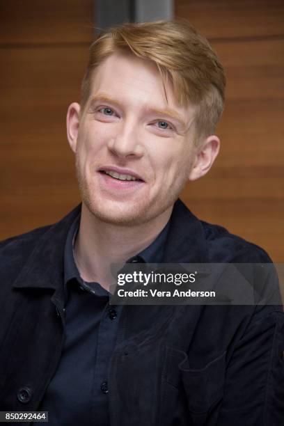 Domhnall Gleeson at the "Goodbye Christopher Robin" Press Conference at the Langham Hotel on September 19, 2017 in London, England.