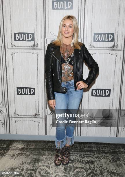 Dancer Lindsay Arnold discusses The 25th Season Of "Dancing With The Stars at Build Studio on September 20, 2017 in New York City.