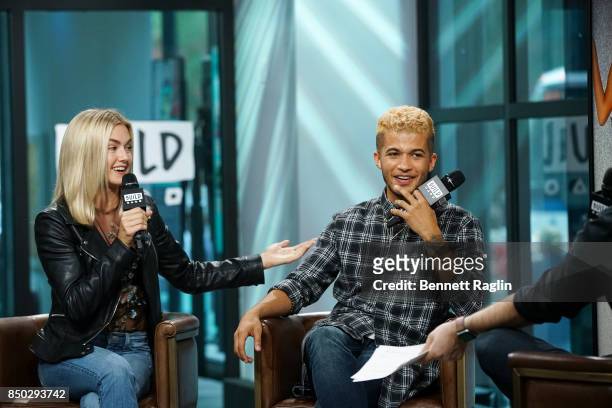 Dancer Lindsay Arnold and recording artist Jordan Fisher discuss The 25th Season Of "Dancing With The Stars at Build Studio on September 20, 2017 in...