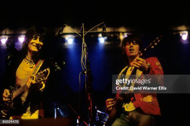 Photo of Keith RICHARDS and Ron WOOD and Ronnie WOOD, Ron Wood and Keith Richards performing live onstage with the Ron Wood Band