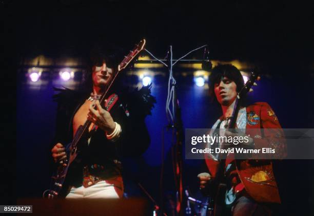 Photo of Keith RICHARDS and Ron WOOD and Ronnie WOOD, Ron Wood and Keith Richards performing live onstage with the Ron Wood Band