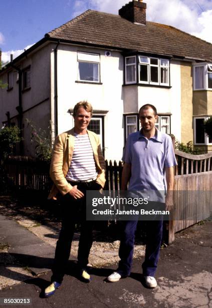 Photo of musician and artist Syd Barrett , formerly of Pink Floyd, outside his home in Cambridge, England.