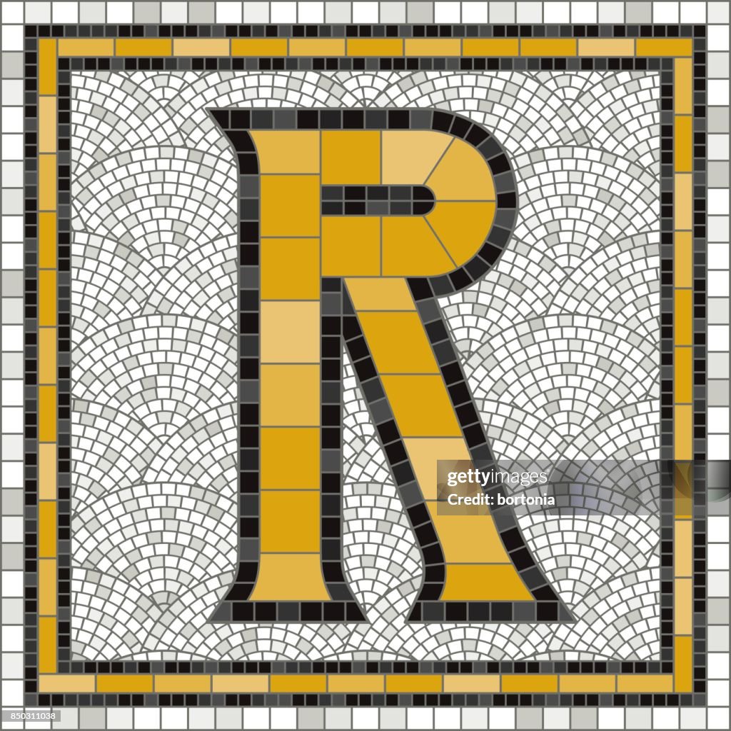 Old Fashioned Mosaic Tile Alphabet Letters