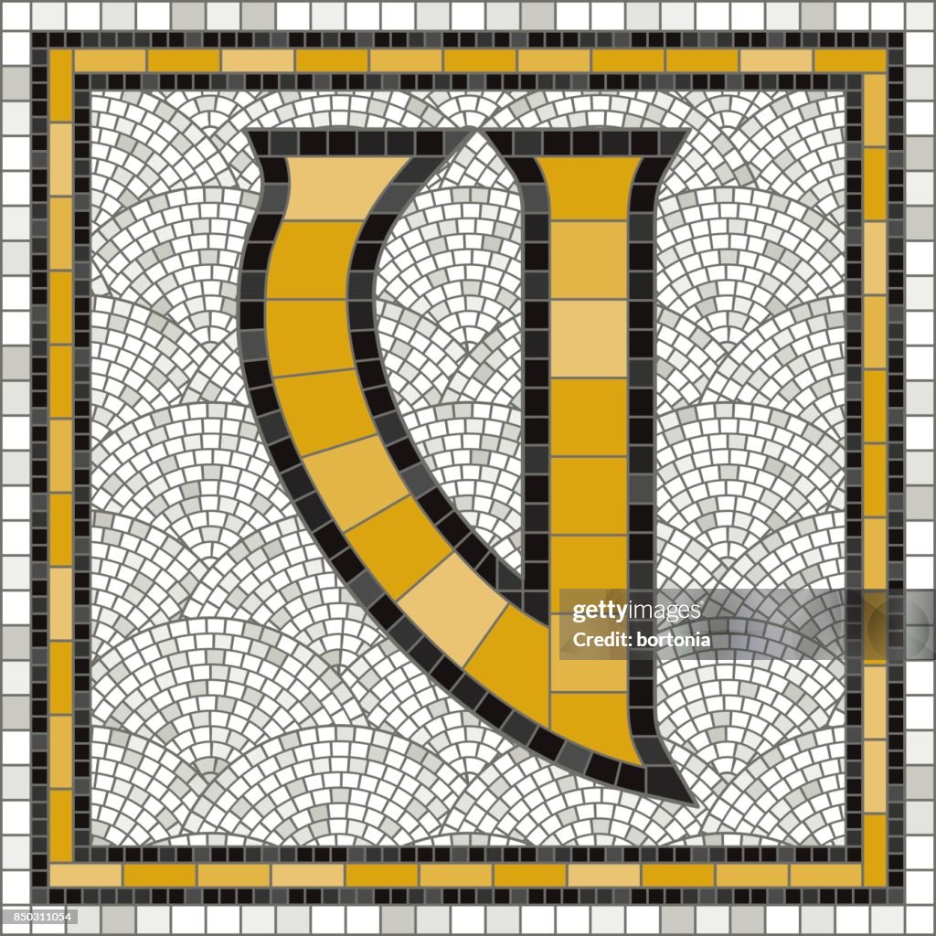 Lettere dell'alfabeto delle piastrelle a mosaico vecchio stile