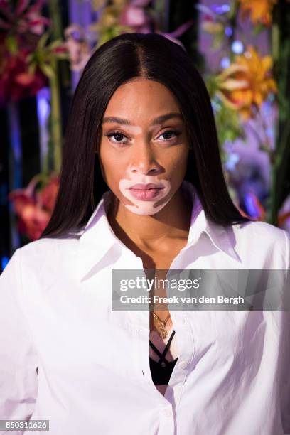 Winnie Harlow attends the launch of Kimpton De Witt Amsterdam, Kimpton Hotels & Restaurants' debut in Europe, on September 20, 2017 in Amsterdam The...