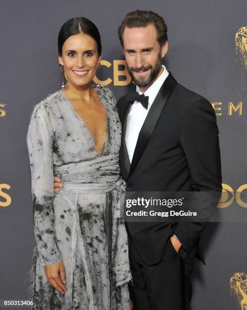 Joseph Fiennes and wife Maria Dolores Dieguez arrive at the 69th Annual Primetime Emmy Awards at Microsoft Theater on September 17, 2017 in Los...