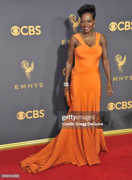 Viola Davis arrives at the 69th Annual Primetime Emmy Awards at Microsoft Theater on September 17, 2017 in Los Angeles, California.