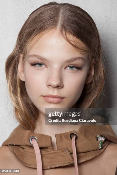 Maryna Horda is seen ahead of the N.21 show during Milan Fashion Week Spring/Summer 2018 on September 20, 2017 in Milan, Italy.