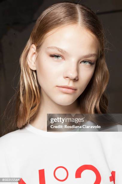 Maryna Horda is seen ahead of the N.21 show during Milan Fashion Week Spring/Summer 2018 on September 20, 2017 in Milan, Italy.