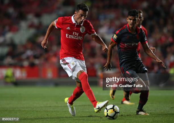 Benfica midfielder Andreas Samaris from Greece in action during the Portuguese League Cup match between SL Benfica and SC Braga at Estadio da Luz on...