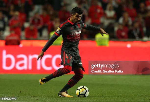 Braga defender Ricardo Esgaio from Portugal in action during the Portuguese League Cup match between SL Benfica and SC Braga at Estadio da Luz on...