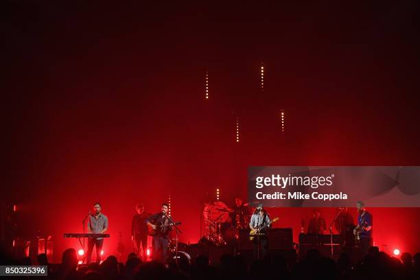 Mumford & Sons performs on stage at Citi Sound Vault with Mumford & Sons at United Palace Theater on September 18, 2017 in New York City.