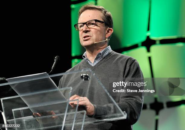 TechCrunch CEO Ned Desmond speaks onstage during TechCrunch Disrupt SF 2017 at Pier 48 on September 20, 2017 in San Francisco, California.