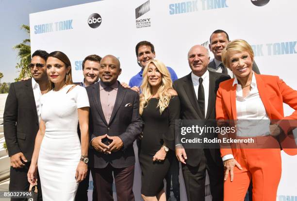 Sharks Rohan Oza, Bethenny Frankel, Robert Herjavec, Daymond John, Mark Cuban, Lori Greiner, Kevin O'Leary, Alex Rodriguez, and Barbara Corcoran...