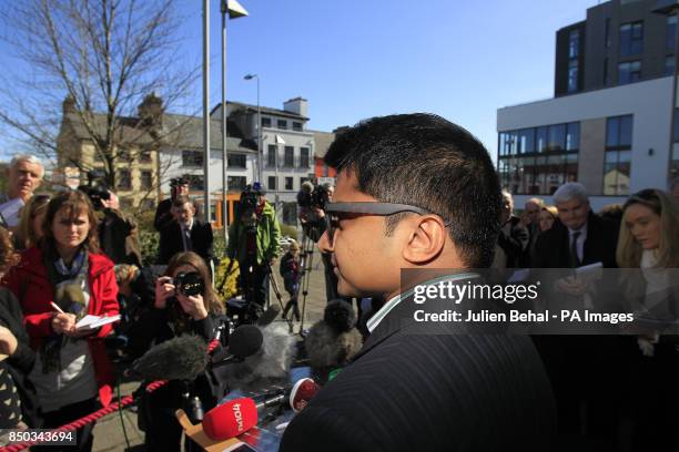 Praveen Halappanavar outside Galway County Hall after the jury in his wife Savita Halappanavar's inquest returned a unanimous verdict of death by...