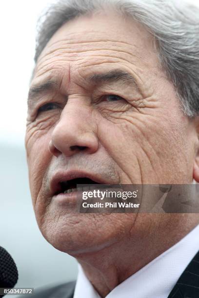 New Zealand First Leader Winston Peters attends a rally on September 21, 2017 in Auckland, New Zealand. NZ First are in vavour of moving Ports of...