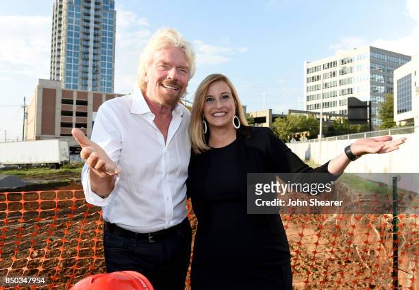 Sir Richard Branson and Nashville mayor Megan Barry attend Virgin Hotels Nashville Groundbreaking Ceremony on September 20, 2017 in Nashville,...
