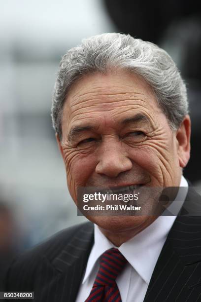 New Zealand First Leader Winston Peters attends a rally on September 21, 2017 in Auckland, New Zealand. NZ First are in vavour of moving Ports of...