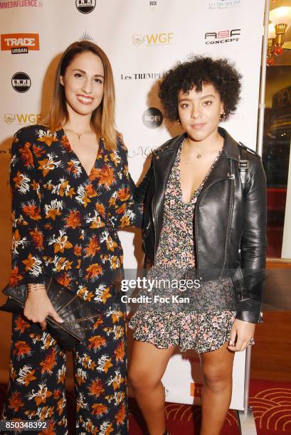 Telefoot presenter Charlotte Namura and daughter in law Maeva pose at the Photocall of ' Les Tremplins Act1 Live ' Auction Show at Rex Club on...