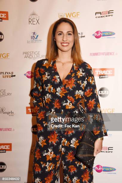 Telefoot presenter Charlotte Namura poses at the Photocall of ' Les Tremplins Act1 Live ' Auction Show at Rex Club on September 20, 2017 in Paris,...