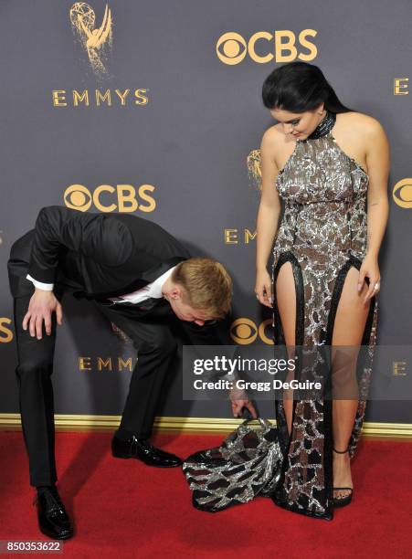 Ariel Winter and Levi Meaden arrive at the 69th Annual Primetime Emmy Awards at Microsoft Theater on September 17, 2017 in Los Angeles, California.