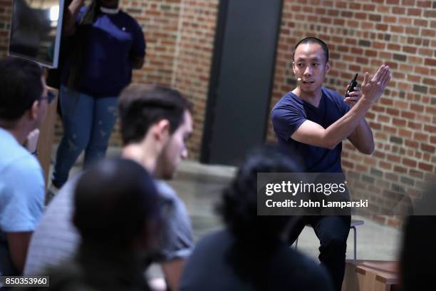 Photographer Kevin Lu speaks during the Apple Williamsburg presents Photo Lab with iPhone 8 & Kevin Lu at Apple Store Williamsburg on September 20,...