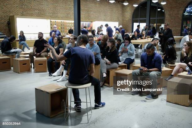 Photographer Kevin Lu speaks during the Apple Williamsburg presents Photo Lab with iPhone 8 & Kevin Lu at Apple Store Williamsburg on September 20,...