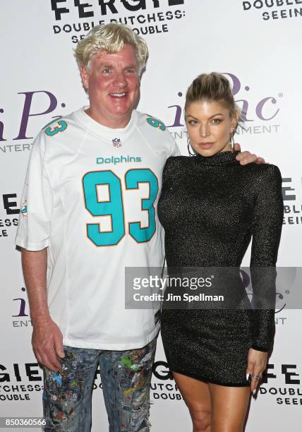 Artist Peter Tunney and singer/songwriter Fergie attend the "Fergie Double Dutchess: Seeing Double the Visual Experience" one-night premiere at iPic...