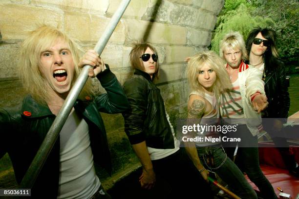Photo of TOWERS OF LONDON; the band punting on the Cherwell
