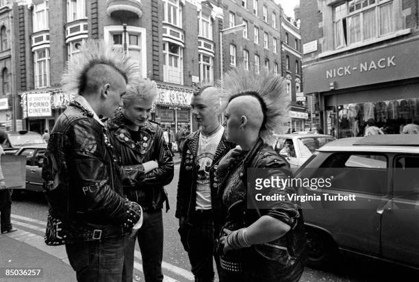 Photo of 80'S STYLE and 70'S STYLE and MOHICAN and PUNKS; punks photographed in Soho