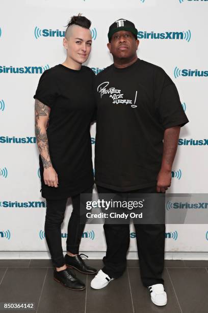 Singer Torii Wolf and DJ Premier visit the SiriusXM Studios on September 20, 2017 in New York City.