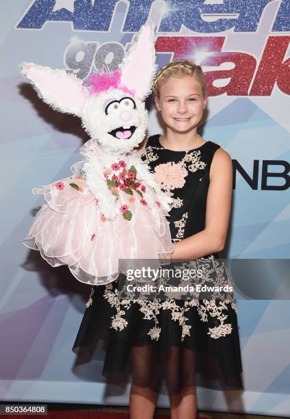Ventriloquist and winner Darci Lynne attends NBC's "America's Got Talent" Season 12 Finale at the Dolby Theatre on September 20, 2017 in Hollywood,...