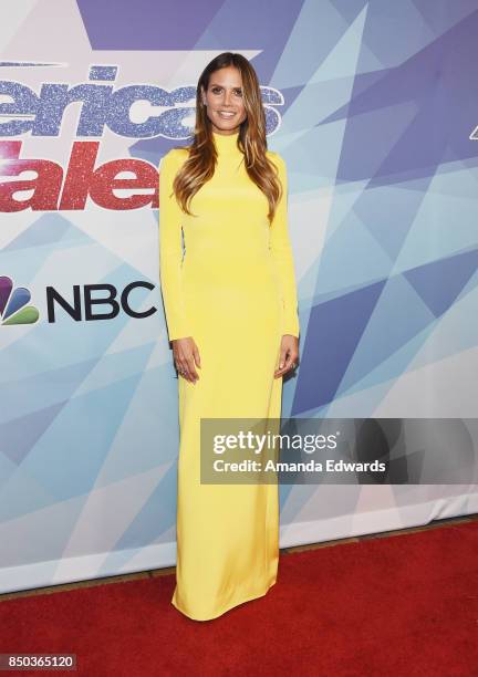 Model Heidi Klum attends NBC's "America's Got Talent" Season 12 Finale at the Dolby Theatre on September 20, 2017 in Hollywood, California.